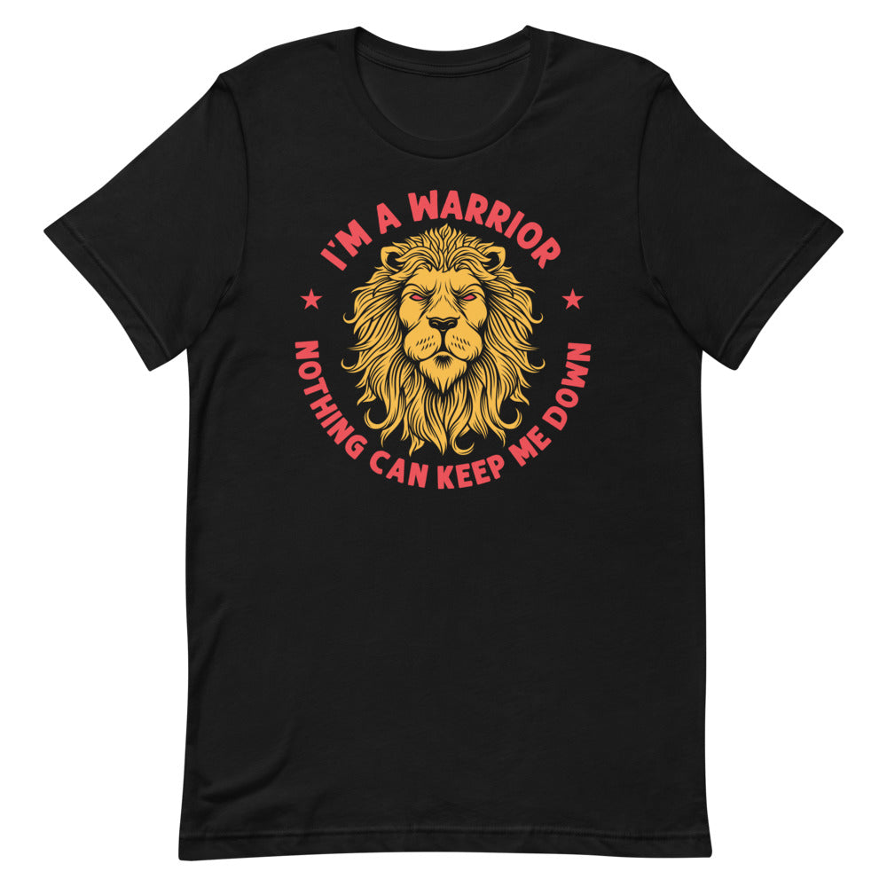 I'm a Warrior Nothing Can Keep Me Down Lion Tee - Red
